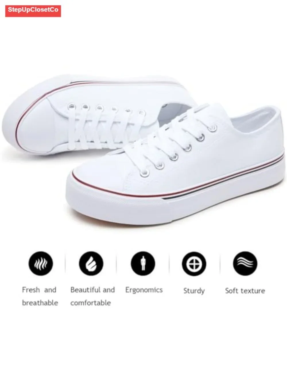 Canvas Sneakers Lightweight Slip Resistant Fashion Athletic Shoes